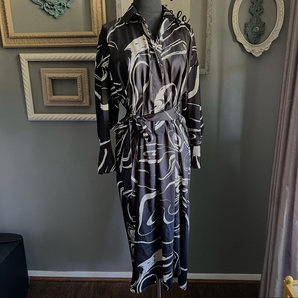 Zara Black Printed Shirt Dress - Picture 8 of 11